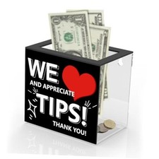 Tip Jar for Bartender Acrylic Tip Box for Money Suggestion Box Donation 1PCS