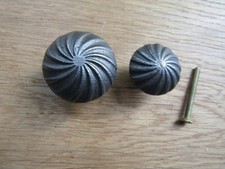 Rustic iron cabinet knobs kitchen cupboard drawer Antique iron SWIRL pattern