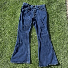 Vintage 70s Levis Flare Bottom Jeans Orange Tab Size 30 x 28