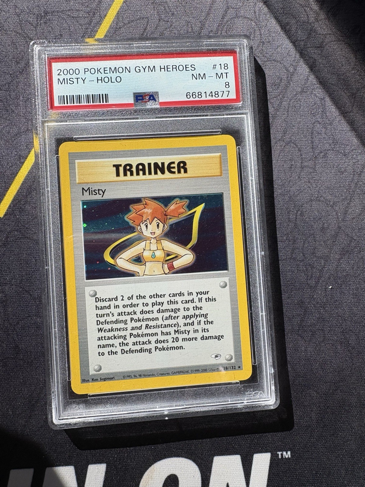 Pokemon Card Misty 18/132 Gym Heroes Unlimited Holo Rare 💎PSA 8💎