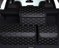 Leather Folding Car Storage Box, Boot Organiser and Travel Storage Box for Car