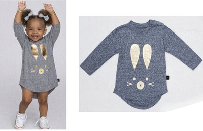 baby girl HUXBABY childrensalon bunny rabbit goop tee tunic dress ''1''  12mos 12m