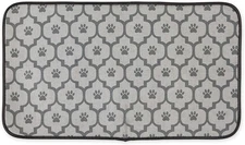 Bone Dry Machine Washable, Ultra Absorbent Pet Mat, 14L x 24W, Gray Lattice 