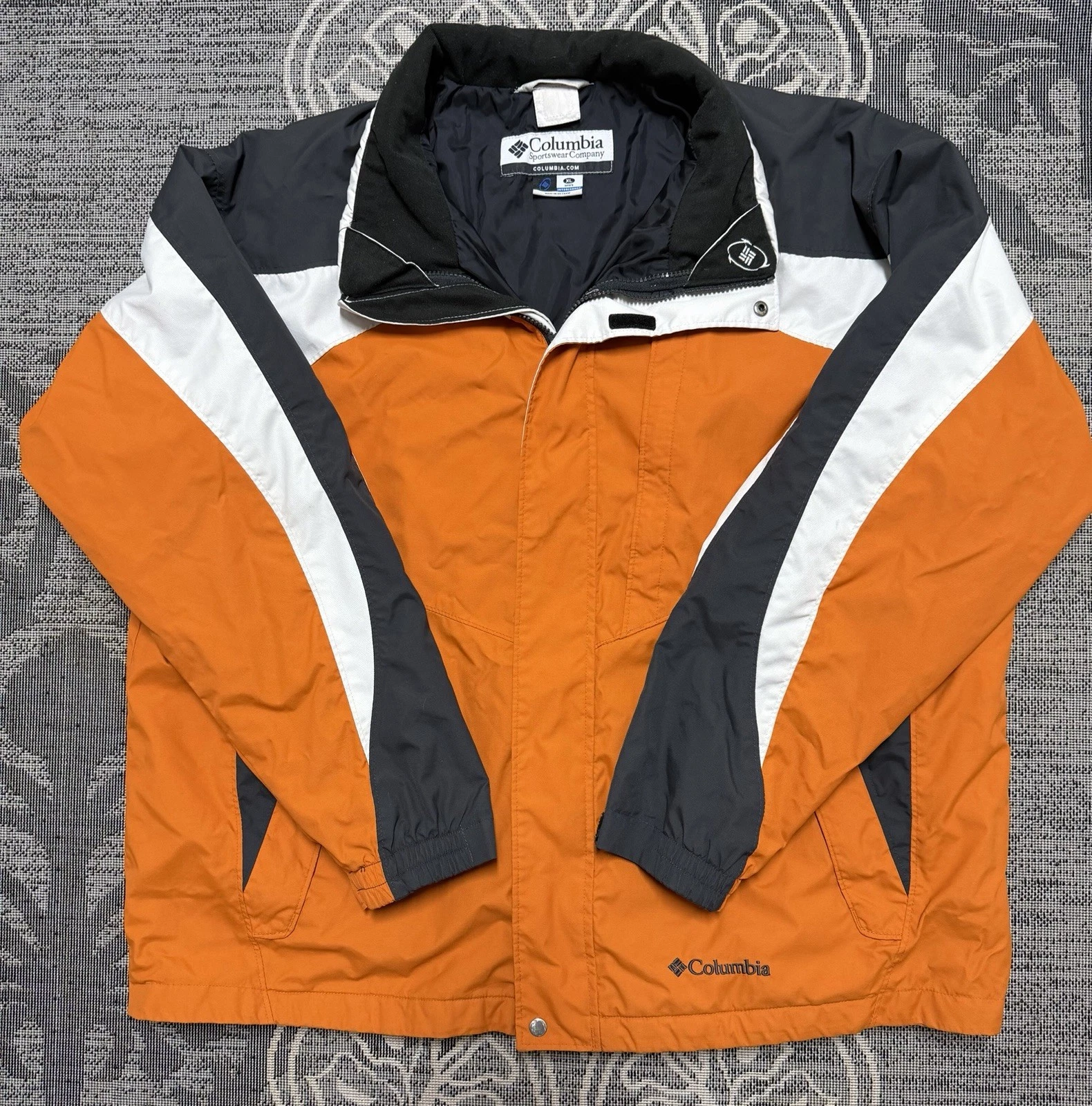 Columbia Sportswear Interchange Jacket Mens XL Orange Grey Colorblock Shell