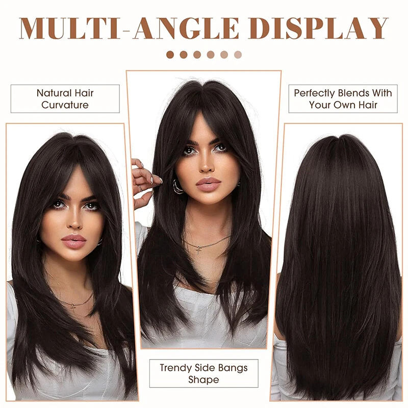 Free Part Women Topper Real As Human Hair Top Toupee Piece Clip in Hairpiece 18" - Image 2 of 4