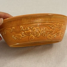 Vintage TS&T Genuine Oven Serve Ware Pumpkin Orange Oval Baking Dish USA