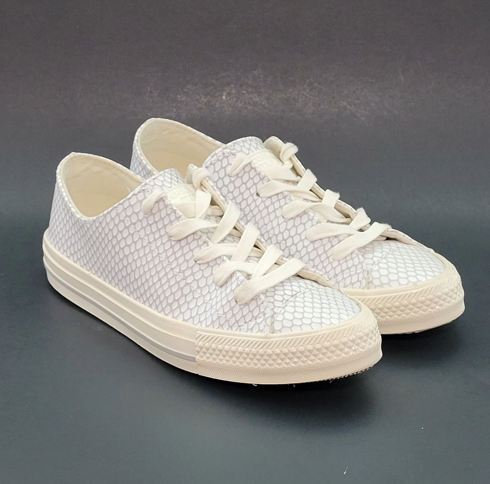 Sneakers Converse Chuck Taylor All Star Gemma Snake in pelle OX bianche Wms 6US 37