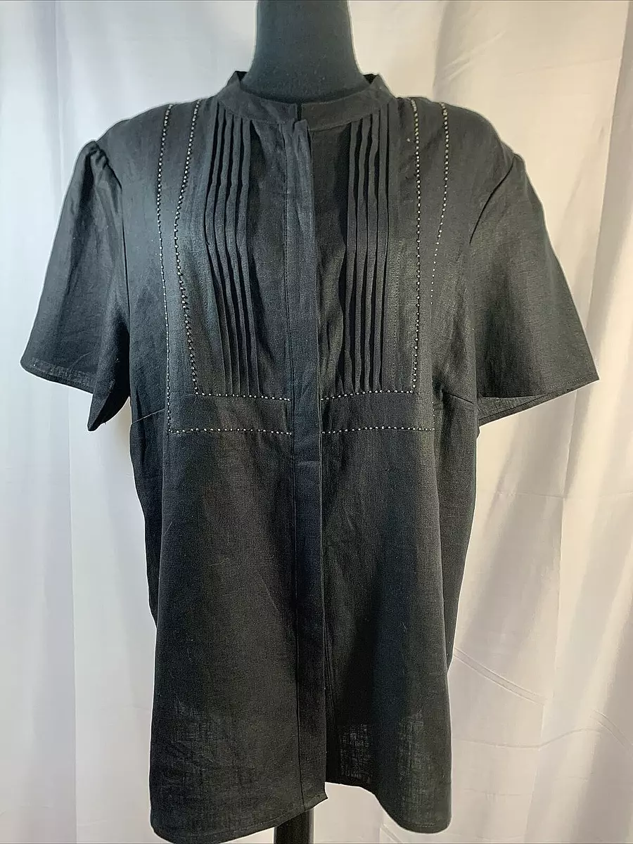 black linen blouse plus size