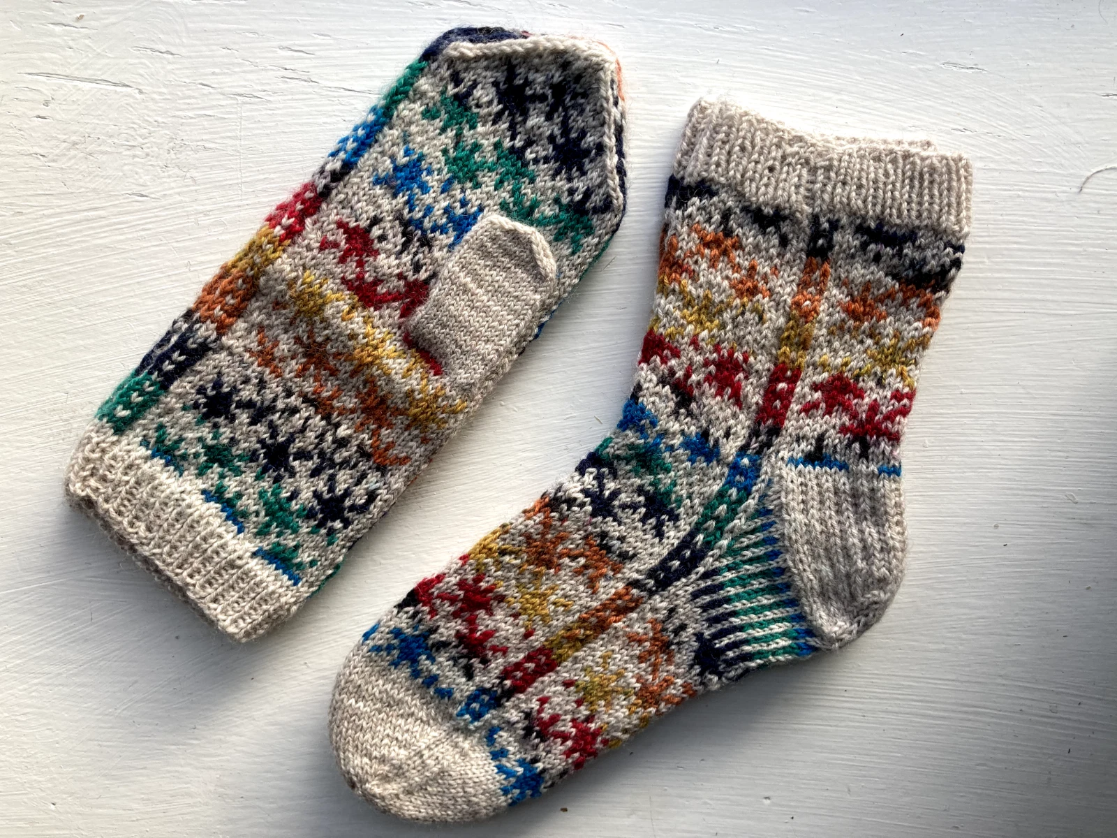 Hand knitted socks and mittens bundle (grey)