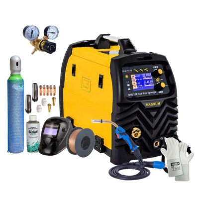 Schweißgerät LCD DUAL PULSE MIG/MAG/MMA/WIG Lift/MCU/Synergie/CuSi3/VRD MIG 222