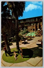 Vintage Postcard CA San Francisco Holiday Lodge Pool Pretty Girls Chrome ~11955
