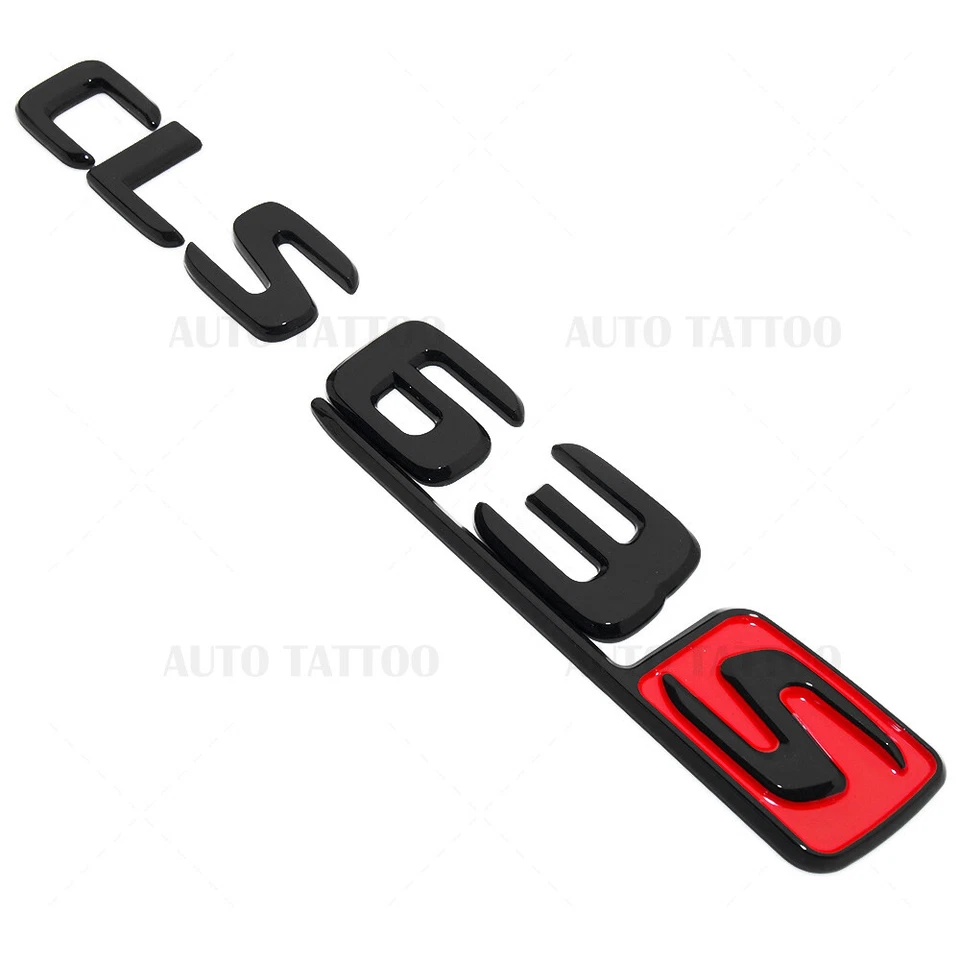 17+ Mercedes CLS 63 S AMG Letter Emblem Trunk Lid Logo Badge Gloss Black Red - Image 3 of 4