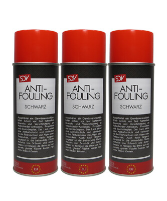 ANTIFOULING Spray SCHWARZ 3x 400ml für Propeller Aussenborder Z-Antriebe