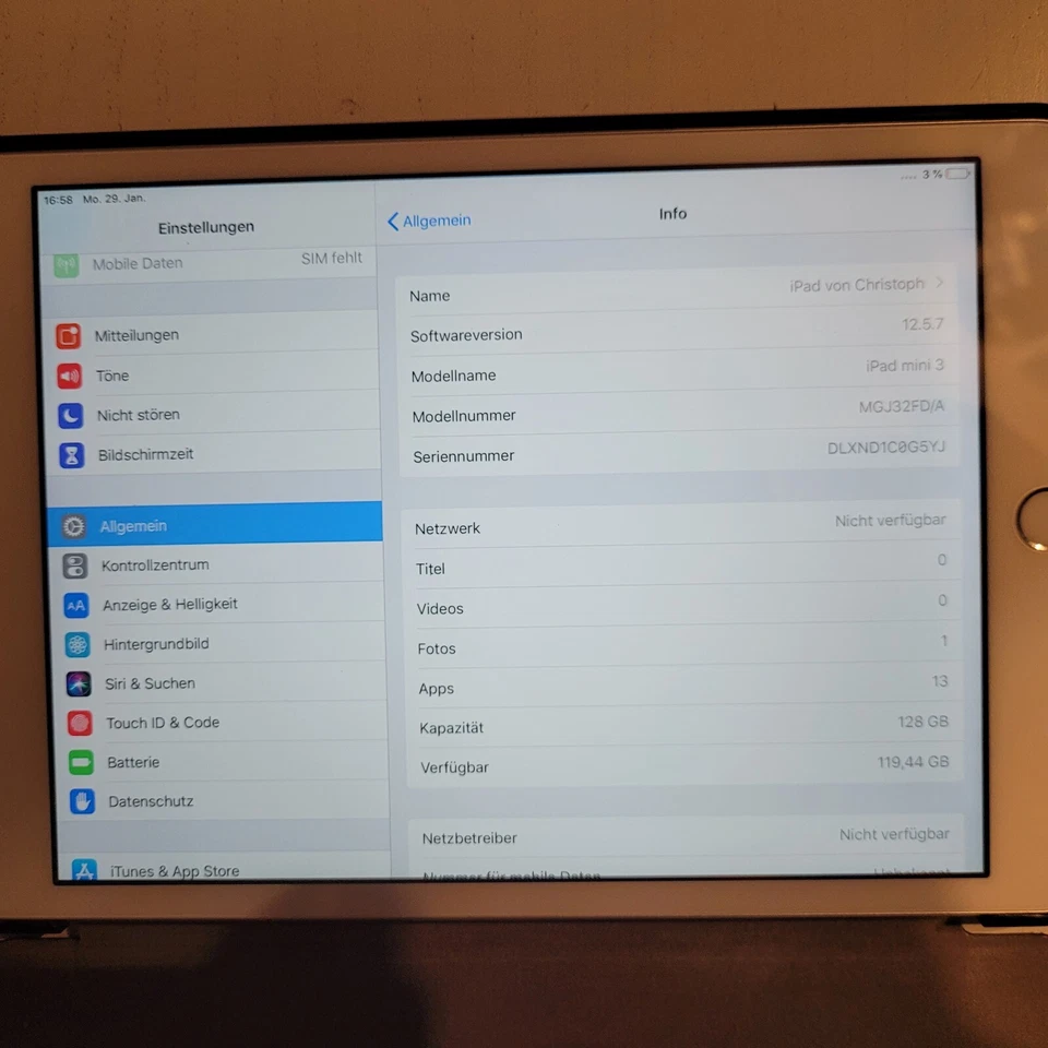 Apple iPad mini 3 · 128GB · Wi-Fi, Foto 1 von 5