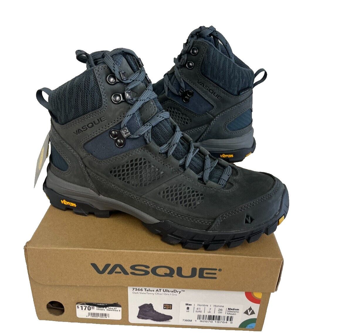 $170 Vasque Talus AT Mid Hiking Boots NIB Size US Men's Dark Slate '23/24