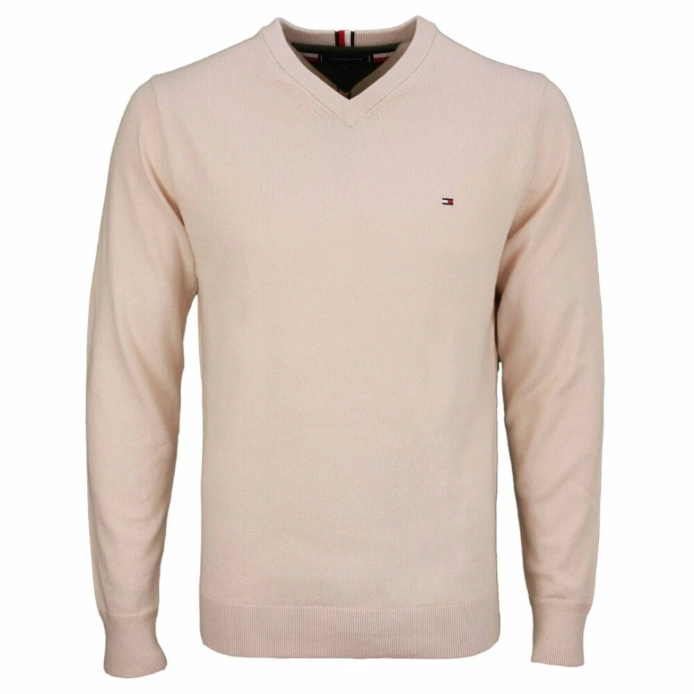 Tommy Hilfiger Men's Knitted Jumper Beige MW0MW28047 Abh | eBay