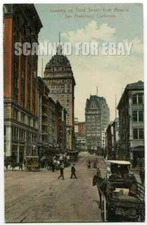 Looking up Third Street, from Mission, San Francisco CA California Weidner 1900s