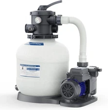 AQUASTRONG 14in Sand Filter Pump for Above Ground Pool with Timer, 2/3 HP Pump