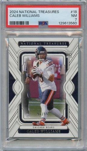 2024 National Treasures Caleb Williams TRUE Rookie RC #'D 97/99 #18 PSA 7 BEARS