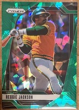 2025 Panini Prizm Reggie Jackson 202 Green Cracked Ice Prizm 