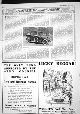 Original alter antiker Druck 1915 Napier Motor Car Brighton Wrights Kohlenteer Seife