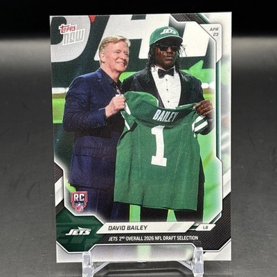 David Bailey RC Draft 2nd Jets 2026 NFL Topps NOW Card #DBAI IN HAND Ships Today