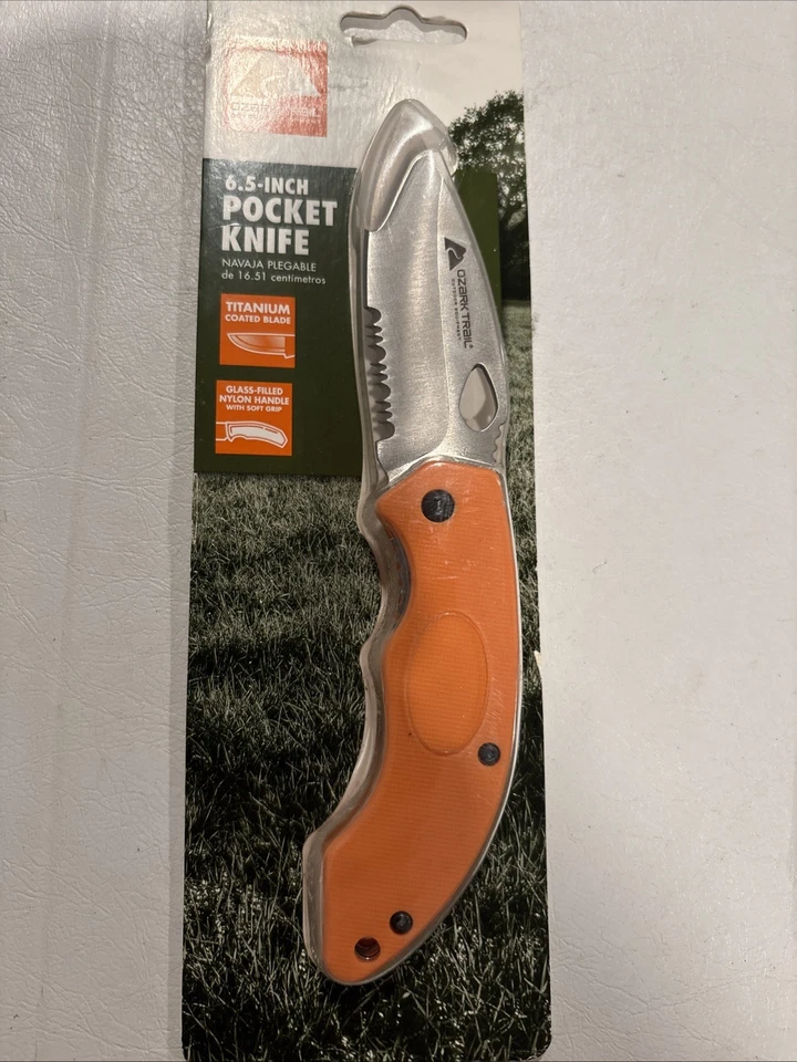 Juego de 3 cuchillos plegables Ozark Trail verde naranja y negro Foto 2 de 4