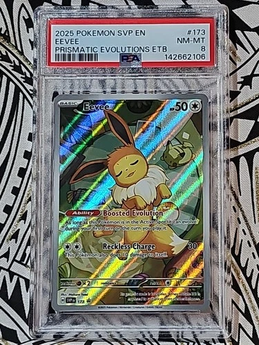 EEVEE 2025 POKEMON SVP EN-SV BLACK STAR PROMO #173 PSA 8 NM-Mint (106)