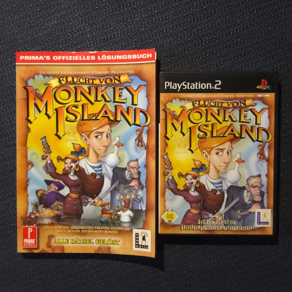 Flucht von Monkey Island (PlayStation 2 PS2) TOP OVP + Offizielles Lösungsbuch**