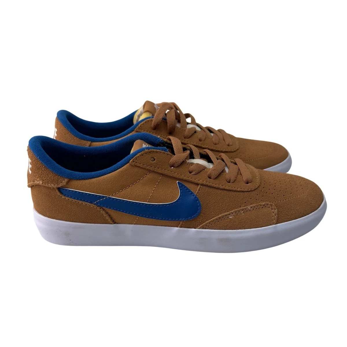 New Nike SB Heritage Vulc Shoes Mens Size 9.5 Brown Blue Skate CD5010 200 Nike SB Heritage Vulc Flax/Team | Mercari main image 2