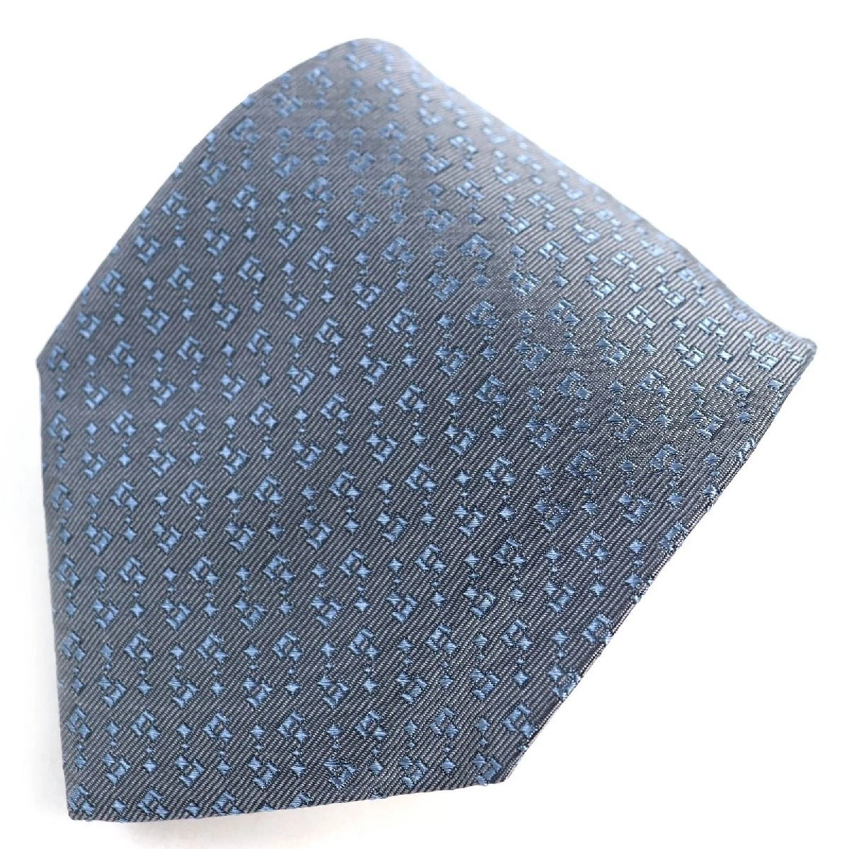 Gucci Silk 100 All Over Design Cravate Régulière Gris Bleu Homme Accessoires Business