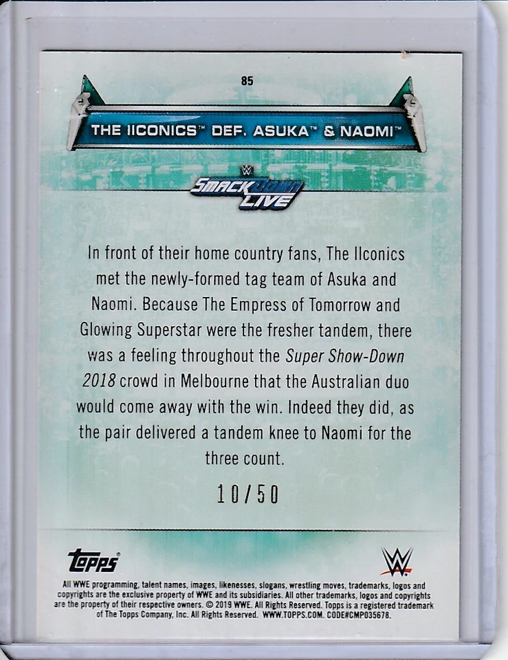 2019 Topps WWE Women's Division #85 The Iconics Orange Parallel #10/50 - Image 2 of 2