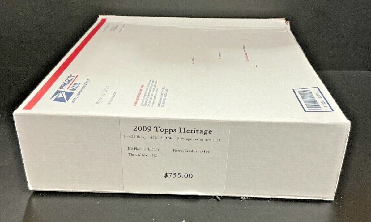 2009 Topps Heritage Baseball Complete Set - 545 Cards with Base SP Inserts and Binder