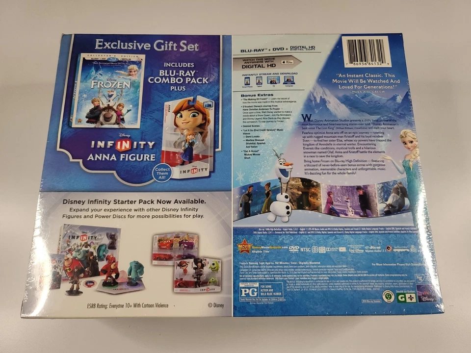 Disney Frozen Gift Set (Blu-Ray/DVD/Digital) Infinity w/Anna Figure New *Read* Foto 2 de 4