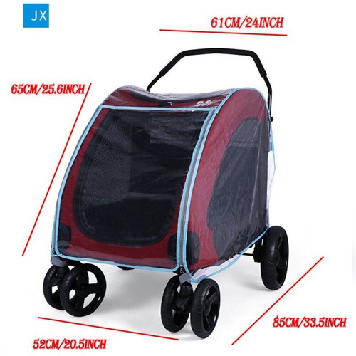 Outdoor Pet Cart Dog Cat Carrier Stroller Cover Puppy Windproof RegLOVE - Picture 5 of 14