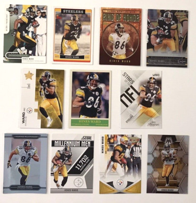 Hines Ward 2005-2023 LOT (11). Base and Inserts (3). Pittsburgh Steelers star WR