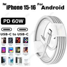 Lot PD 60W Type C to USB C Cable Fast Charger Cord For iPhone 16 15 Pro Samsung