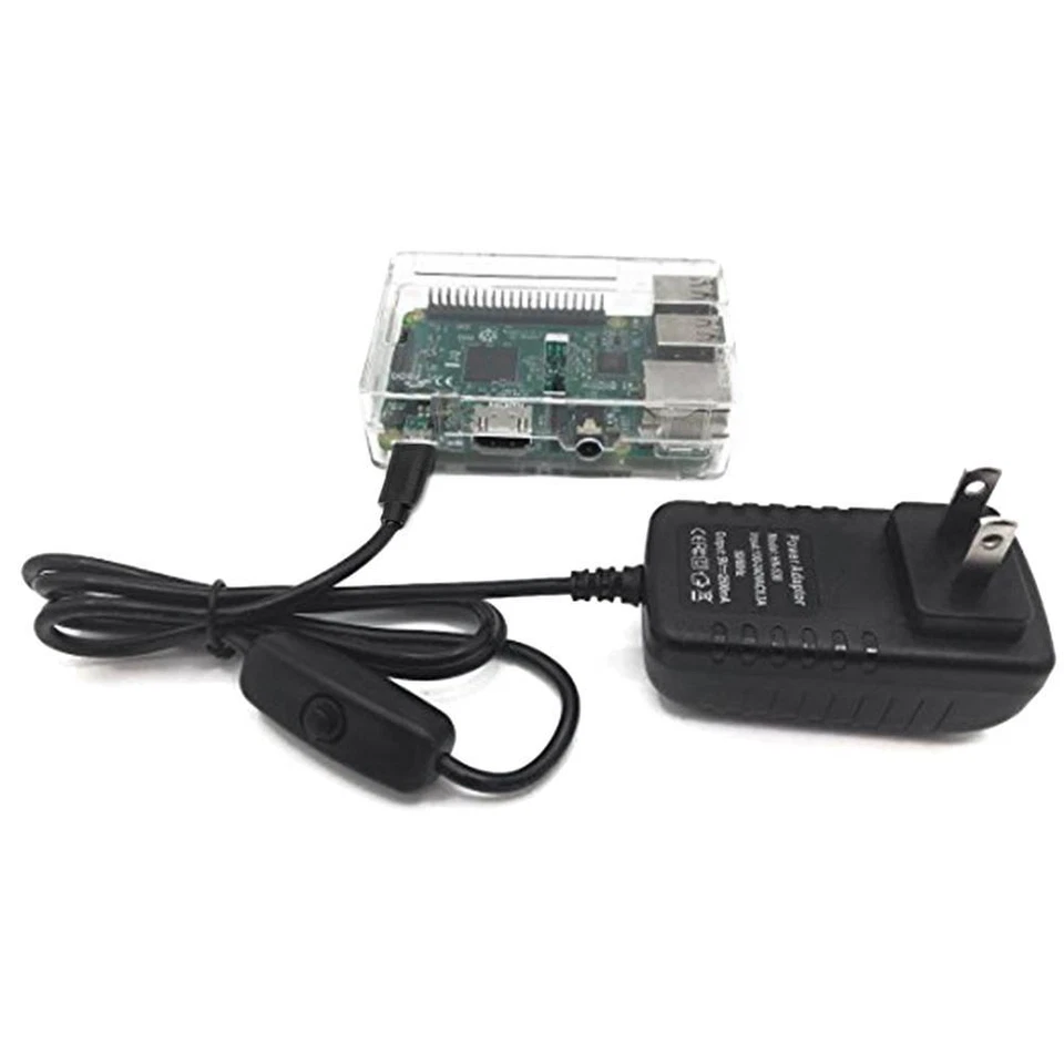Alimentatore Micro USB 5V 3A Caricabatteria Adattatore On/Off Switch per Raspberry Pi 3 - Immagine 3 di 4