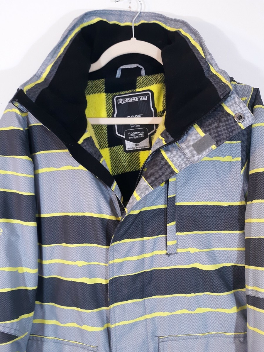 Ripzone Core Jacket Men S Ski Snowboard Gray Yellow Fleece Lined