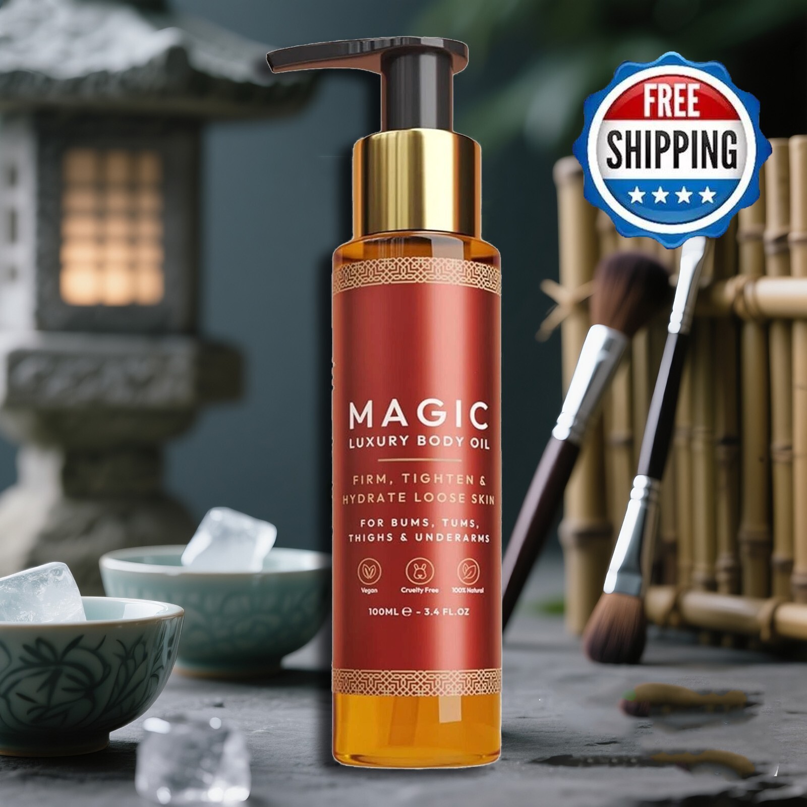 Besque Magic Luxury Body Oil 100ml for Bums Tums Thighs Arms New Authentic