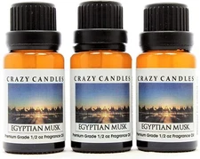 3 Egyptian Musk 1/2oz Premium Grade Scented Fragrance Oil Crazy Candles