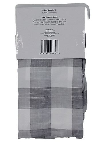 Trueliving 3Pc Tier & Valence 14"x 54" Gray Plaid 36"x27" Curtain Set Kitchen - Picture 2 of 3