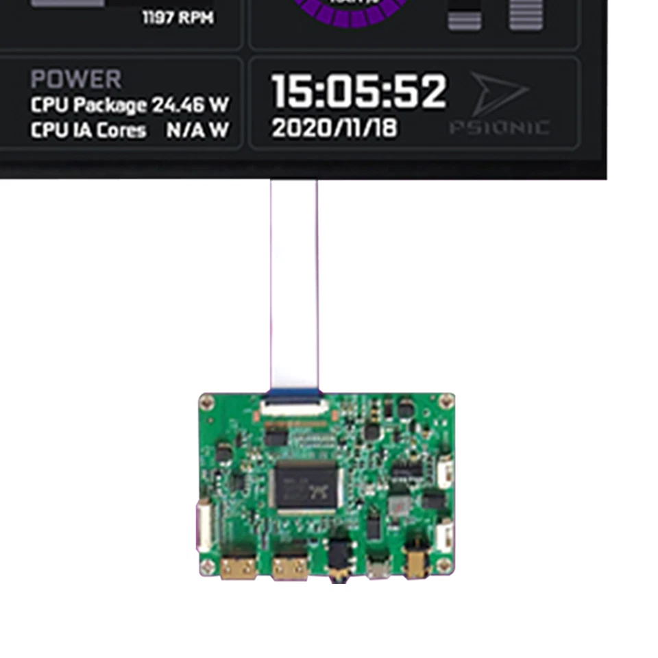 Pantalla LCD de 12,6 pulgadas para PC Estuche Hágalo usted mismo Hyte Y60 Aida64 CPU GPU Monitor 1x Foto 2 de 4