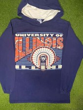 90s Illinois Fighting Illini - Vintage College Hoodie Medium 