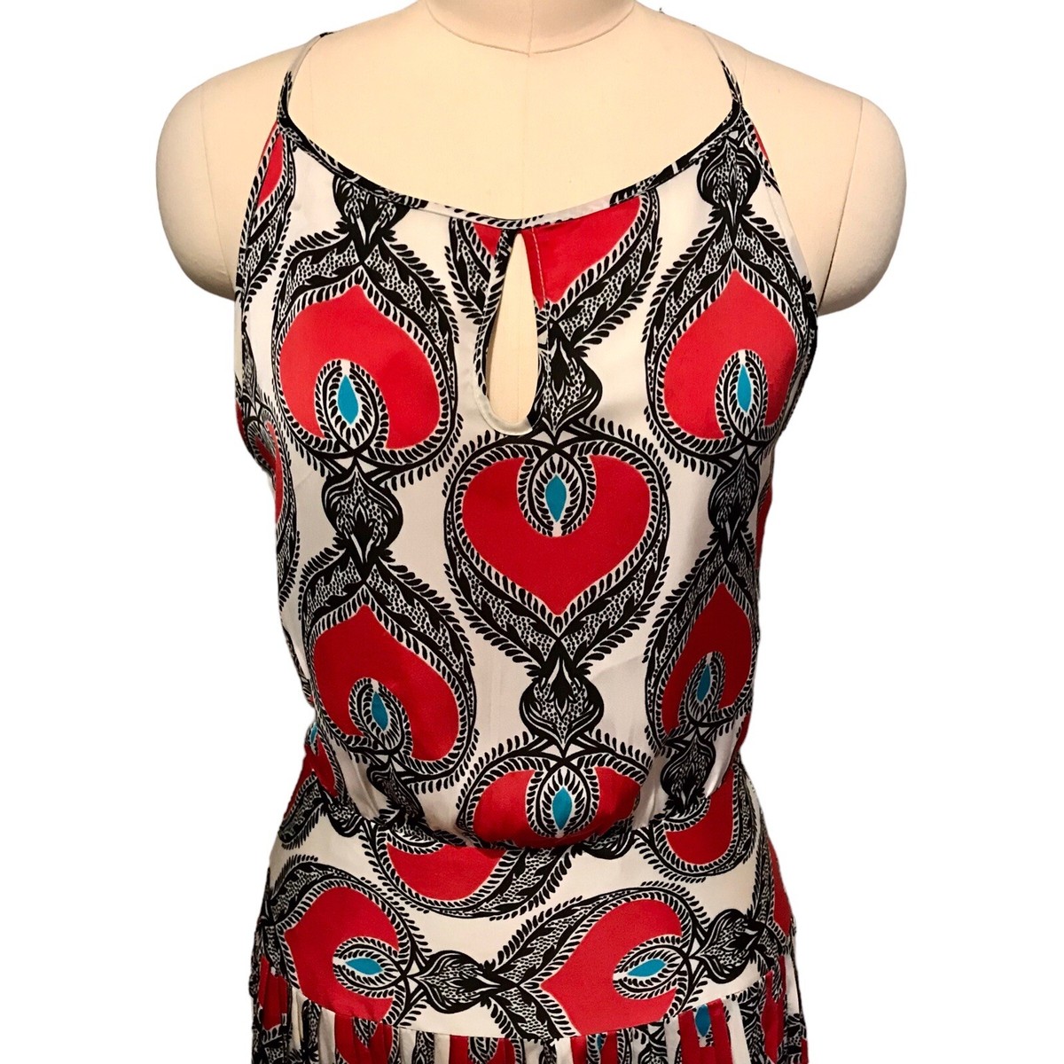 farm rio satin halter dress Maxi Open Back See Measurements Approx Women's Sz 8 Anthropologie dresses