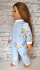 18" Doll Clothes Fits American Girl Dolls Our Generation Blue All in One Pj's