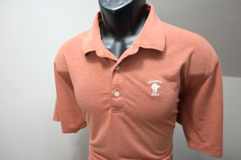 Polo de golf Dunning naranja Champions Hill ajuste seco elástico para hombre talla grande Foto 3 de 4
