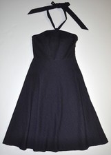 J.CREW Women's Dark Blue Cotton Halter Dress Above Knee Size 0 ADORABLE 