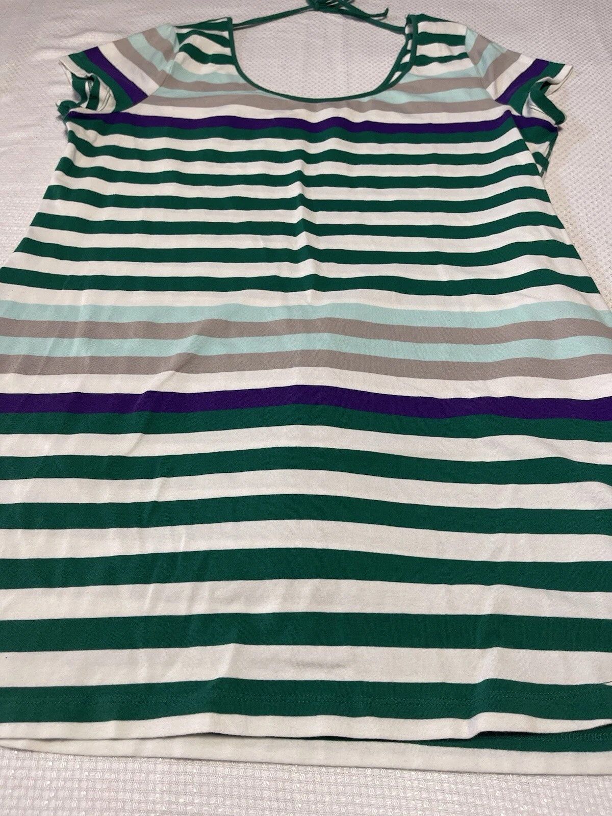 lole striped tie back organic cotton shirt