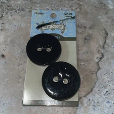Sew-Ology Two Double Hole Black Buttons